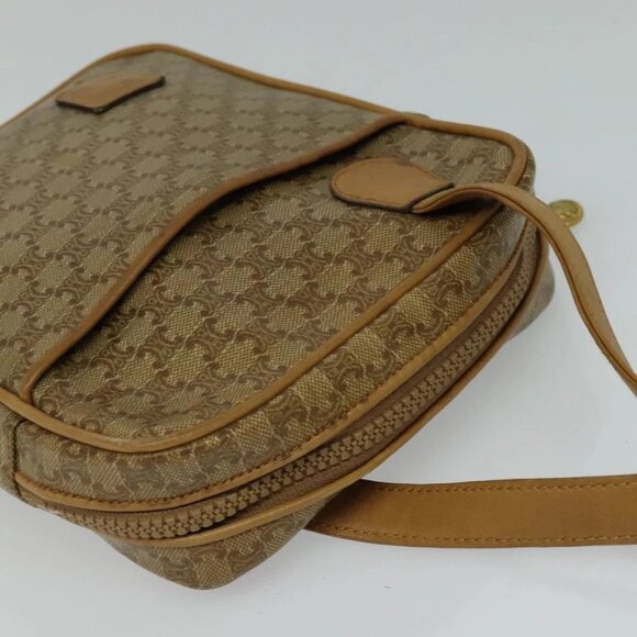 CELINE Macadam Canvas Shoulder Bag PVC Beige Gold Auth ep8051 - Picture 7 of 16